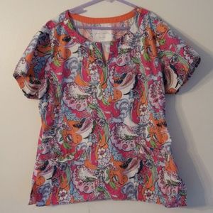 Vera Bradley floral scrub top